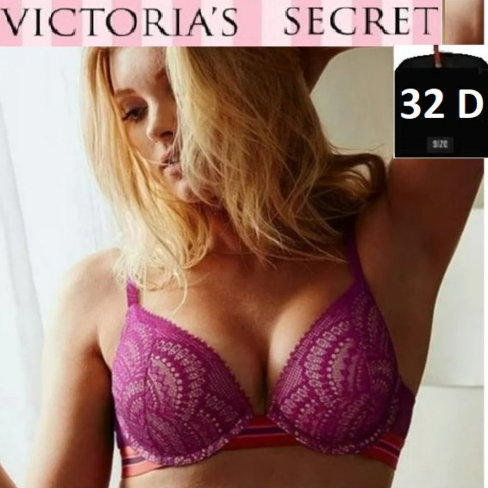 ⭐️ 5/$30 VS 32D Very Sexy push-up bra, magenta purple lace